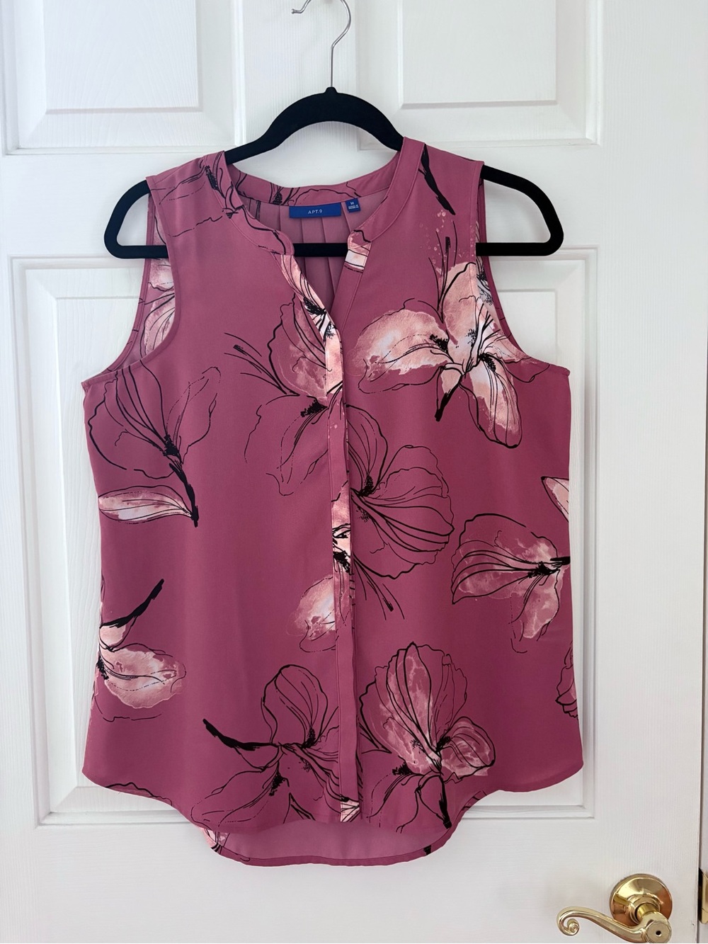 Apt. 9 Blush Floral Sleeveless Blouse